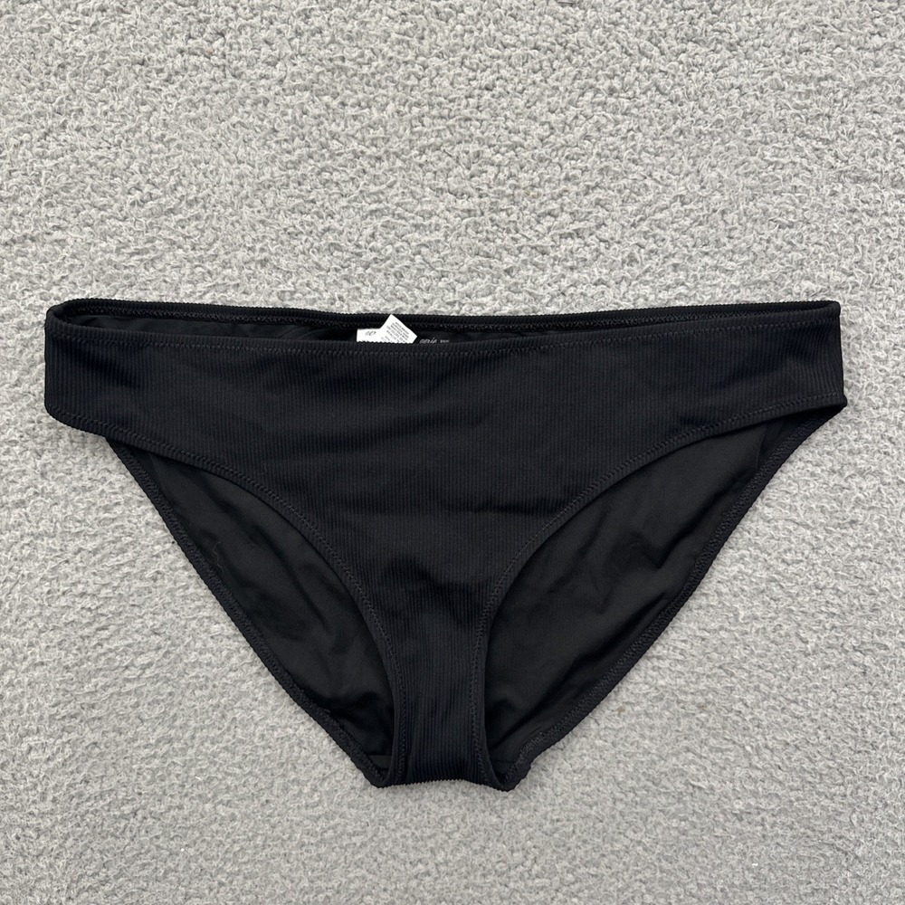 NWT Aerie Ribbed Bikini Bottom Black Swim Beach Summer Vacation Women's XL